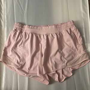 Lululemon light pink 3” shorts